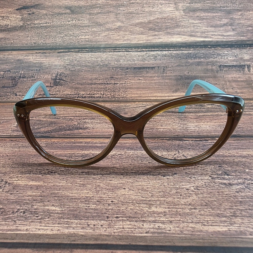 Kate Spade Angelique 0JVC Y6 Brown Blue Cat Eye Eyeglass Frames 55-16-135